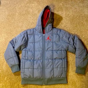 Jordan Kids Puffer Jacket - Gray and Red